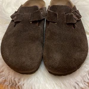 Mocha Suede Birkenstock Boston Clogs Mules Slides Potato Shoe! 38